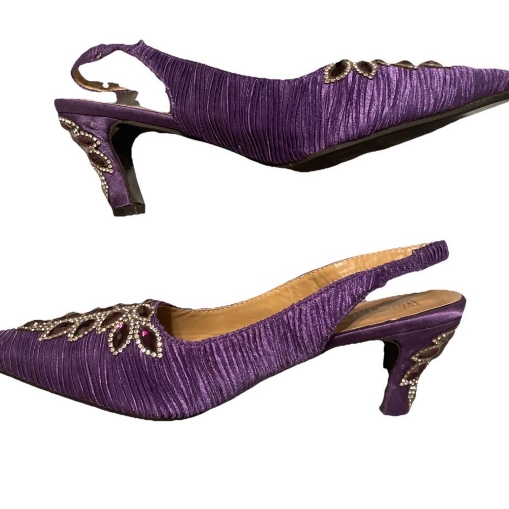 Purple Whittall & Shon Heel Slingback Pumps. Woman’s Sz. 8